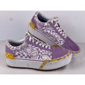 VANS Old Skool Lilac Wavy Daze Stacked Platform Sneakers, M6/W7.5 Preloved
